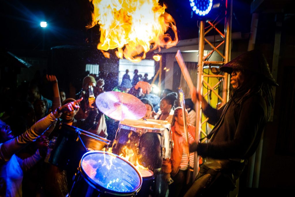 a group of people playing instruments